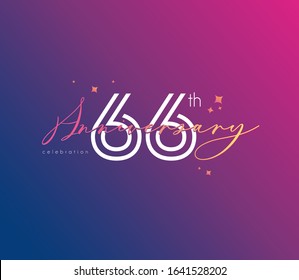 66 th Anniversary celebration logo, Icon template Vector.