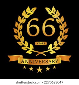66 th Anniversary logo template illustration. suitable for you