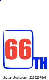 66 th Ordinal Numbers counting vector art illustration with fantastic font and blue red color - 66 th anniversary - happy birthday