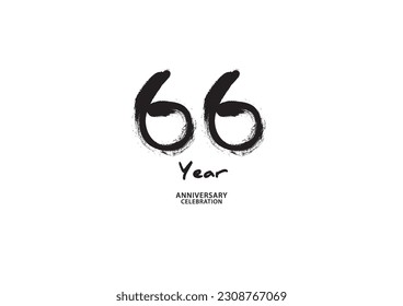 66 year anniversary celebration logotype on white background for poster, banner, flyer, invitations or greeting card, 66 number logo design, 66th Birthday invitation, anniversary vector template