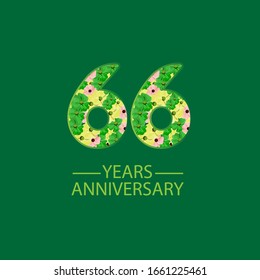 66 Year Anniversary Celebration Vector Template Design Illustration