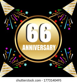 66 year anniversary celebration, vector design for celebrations, invitation cards and greeting cards