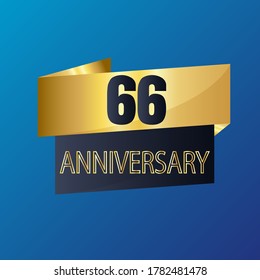 Celebración del 66 aniversario, diseño vectorial para celebraciones, tarjetas de invitación y tarjetas de felicitación