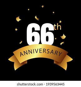 66 year anniversary celebration, vector design for celebrations, invitation cards and greeting cards