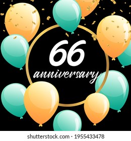 66 year anniversary celebration, vector design for celebrations, invitation cards and greeting cards