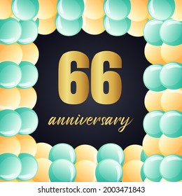 66 year anniversary celebration, vector design for celebrations, invitation cards and greeting cards