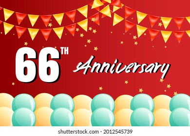 66 year anniversary celebration, vector design for celebrations, invitation cards and greeting cards