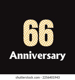 66 year anniversary celebration, vector design for celebrations, invitation cards and greeting cards