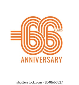 66 Year Anniversary Logo, Vector Template Design element for birthday, invitation, wedding, jubilee and greeting card illustration.