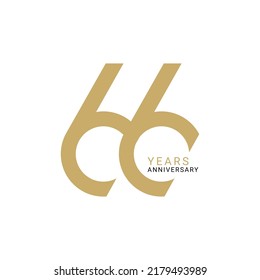 66 Year Anniversary Logo, Vector Template Design element for birthday, invitation, wedding, jubilee and greeting card illustration.