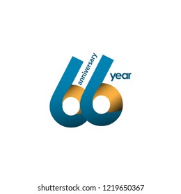 66 Year Anniversary Vector Template Design Illustration
