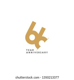 66 Year Anniversary Vector Template Design Illustration