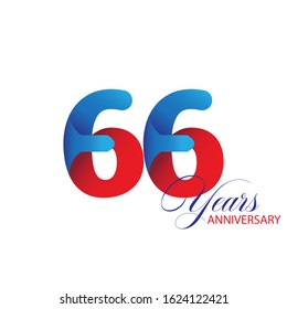 66 Year Anniversary Vector Template Design Illustration