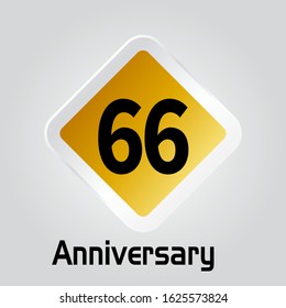 66 Year Anniversary Vector Template Design Illustration