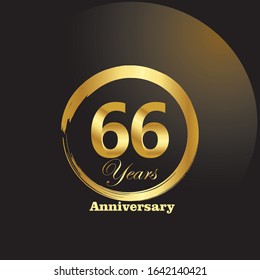 66 Year Anniversary Vector Template Design Illustration
