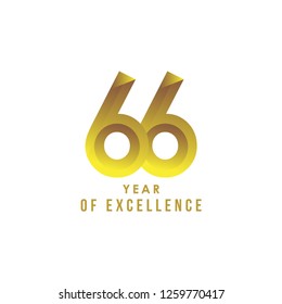 66 Year of Excellence Vector Template Design Illustration