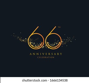 66 years anniversary or birthday celebration design template Vector.