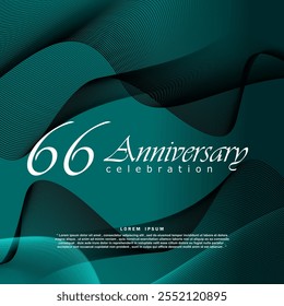 66 years anniversary celebration 3d vector template design illustration