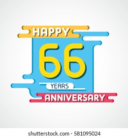 66 Years Anniversary Celebration Design.