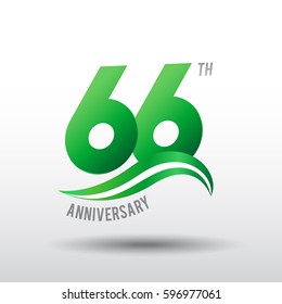 66 Years Anniversary Celebration Design logo
