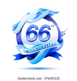 66 years anniversary celebration logo