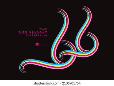 66 years anniversary celebration logotype colorful line vector, 66th birthday logo, 66 number, Banner template, vector design template elements for invitation card and poster.