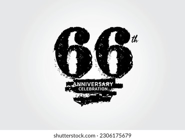 66 years anniversary celebration logotype black vector, 66th birthday logo, 66 number design, anniversary year banner, anniversary design elements for invitation card and poster. number design vector