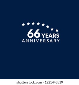 66 years anniversary celebration simple logo