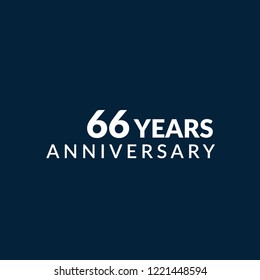 66 years anniversary celebration simple logo