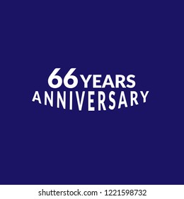 66 years anniversary celebration simple logo