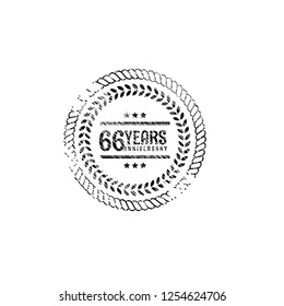 66 years anniversary celebration simple emblem, label, badge, logo,seal,sticker. vintage logo, 66 year sign, jubilee, greeting card