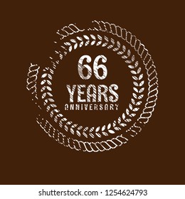 66 years anniversary celebration simple emblem, label, badge, logo,seal,sticker. vintage logo, 66 year sign, jubilee, greeting card