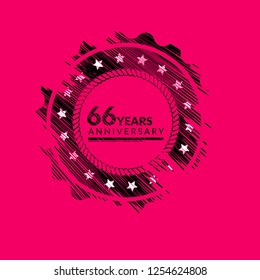 66 years anniversary celebration simple emblem, label, badge, logo,seal,sticker. vintage logo, 66 year sign, jubilee, greeting card