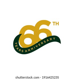 66 years anniversary celebration template for flyer, banner, poster, greeting cards, or print. Vector Eps10