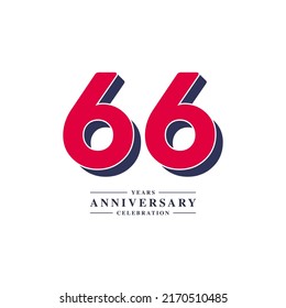 66 Years Anniversary Celebration Vector Template Design Illustration