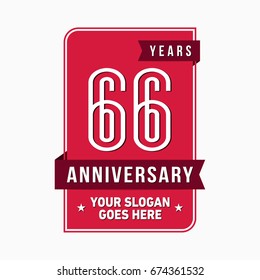 66 years anniversary design template. Vector and illustration.