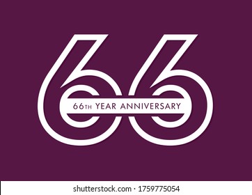 66 años aniversario de vector de imagen, logotipo de celebración del 66º aniversario 