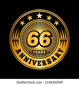 66 years anniversary. Anniversary logo design. Vector and illustration.