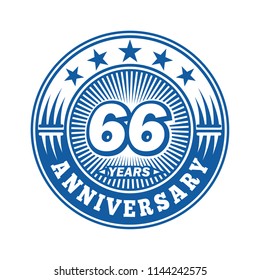 66 years anniversary. Anniversary logo design. Vector and illustration.