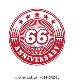 66 years anniversary. Anniversary logo design. Vector and illustration.