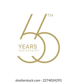 66 Years Anniversary Logo, Vector Template Design element for birthday, invitation, wedding, jubilee and greeting card illustration.