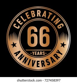 66 years anniversary logo. Vector and illustration.