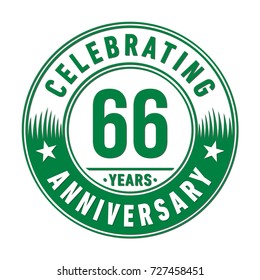 66 years anniversary logo. Vector and illustration.