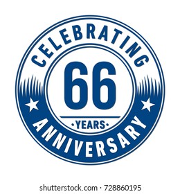 66 years anniversary logo. Vector and illustration.