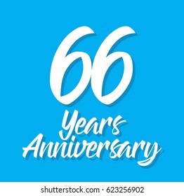 66 years anniversary, text design. Vector calligraphy. Typography poster. Usable as background.