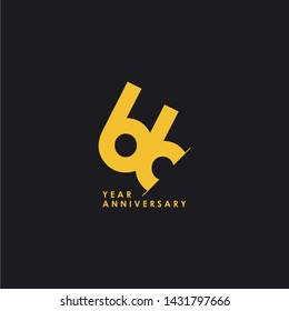 66 Years Anniversary Vector Template Design Illustration