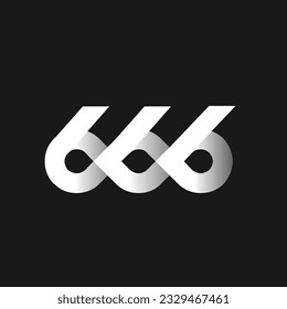 Design des Monogrammsymbols mit 666 Buchstaben