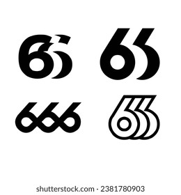666 letter set design illustration