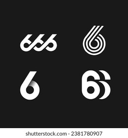 666 letter set design illustration