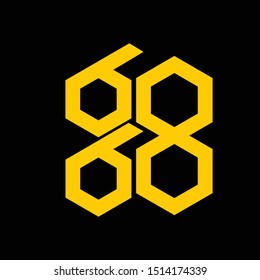 668 logo number inspiration vector illustration